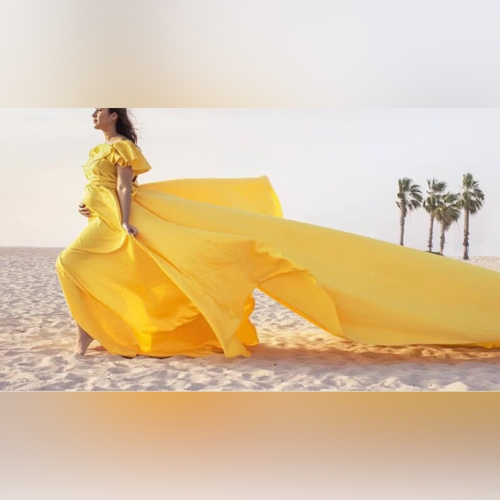 Flying Yellow Gown Dress